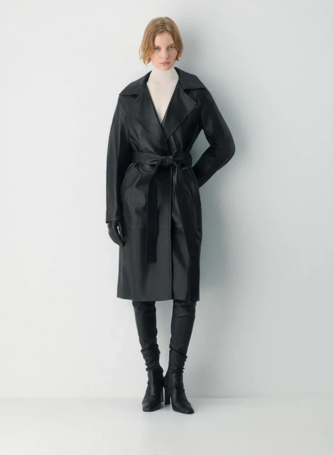 Silva Leather Trench Coat