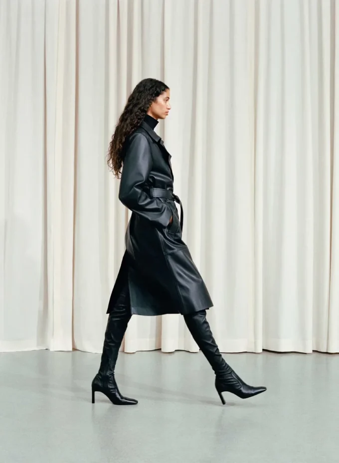 Silva Leather Trench Coat