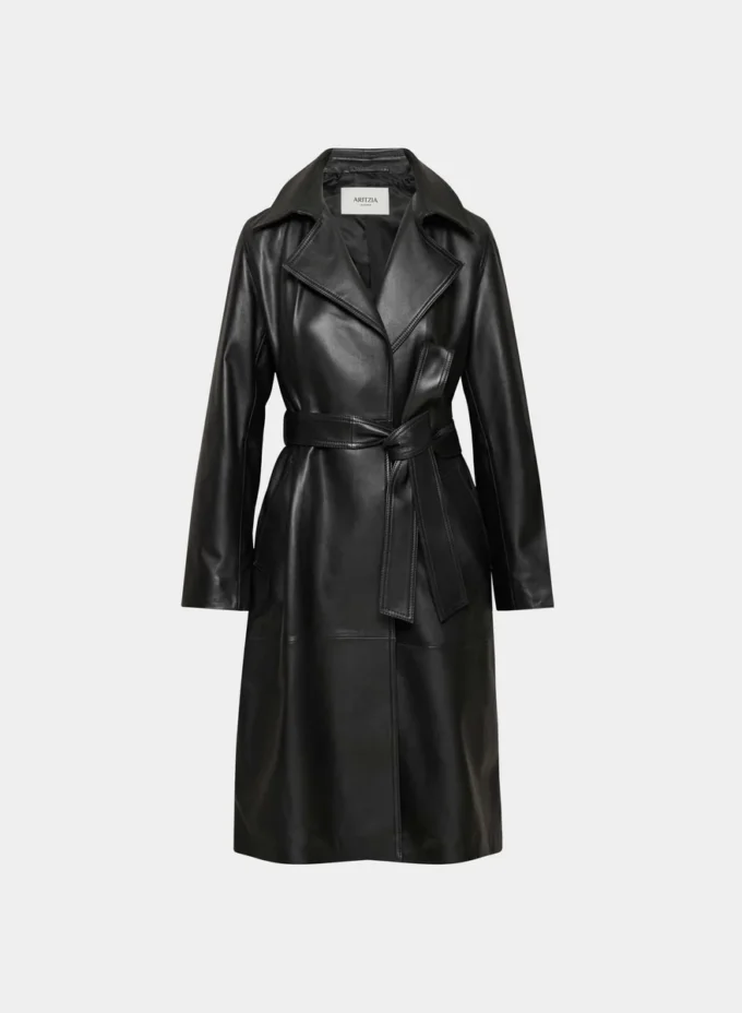Silva Leather Trench Coat