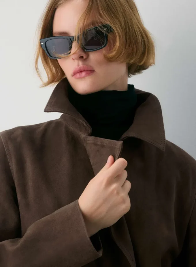 Silva Suede Trench Coat