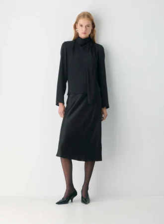 Slip Satin Midi Skirt