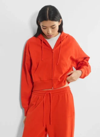 Terry Sweatfleece Boyfriend Boxy Zip Hoodie