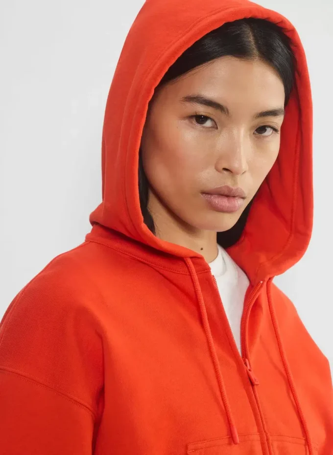 Terry Sweatfleece Boyfriend Boxy Zip Hoodie