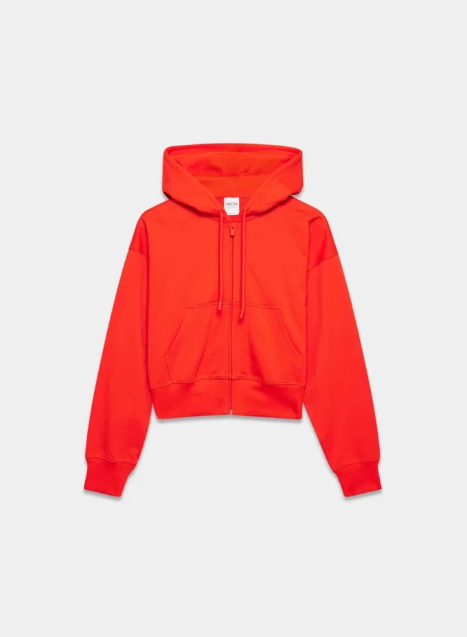 Terry Sweatfleece Boyfriend Boxy Zip Hoodie