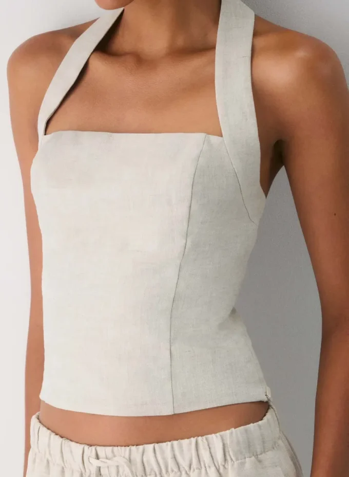 Whisper Linen Halter Top